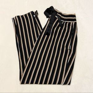 Dynamite High Rise Striped Black Pants